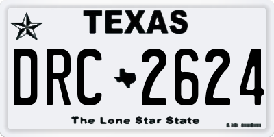 TX license plate DRC2624