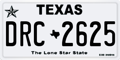 TX license plate DRC2625