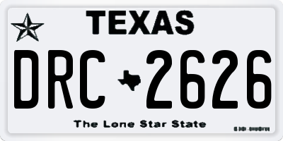 TX license plate DRC2626