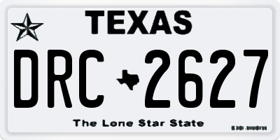 TX license plate DRC2627