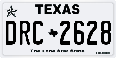 TX license plate DRC2628