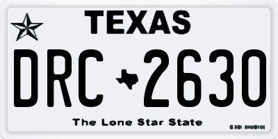 TX license plate DRC2630