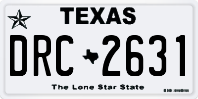 TX license plate DRC2631