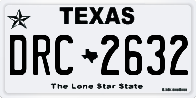 TX license plate DRC2632