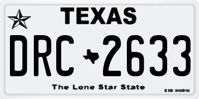 TX license plate DRC2633