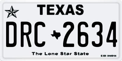 TX license plate DRC2634