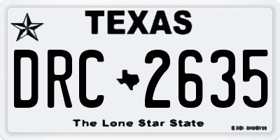 TX license plate DRC2635