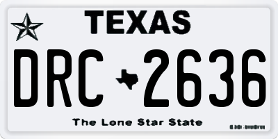 TX license plate DRC2636