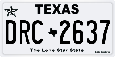 TX license plate DRC2637