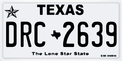 TX license plate DRC2639