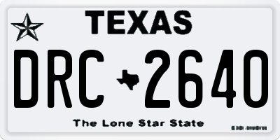 TX license plate DRC2640