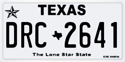 TX license plate DRC2641