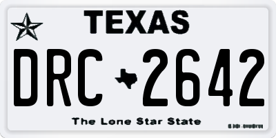 TX license plate DRC2642