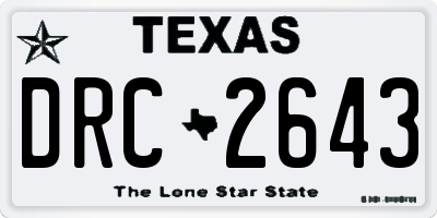 TX license plate DRC2643