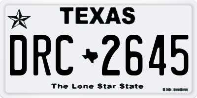 TX license plate DRC2645