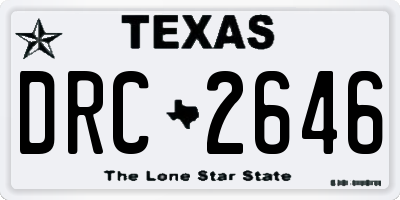 TX license plate DRC2646