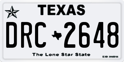 TX license plate DRC2648