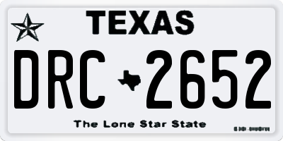 TX license plate DRC2652