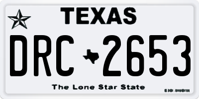 TX license plate DRC2653