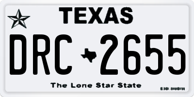 TX license plate DRC2655