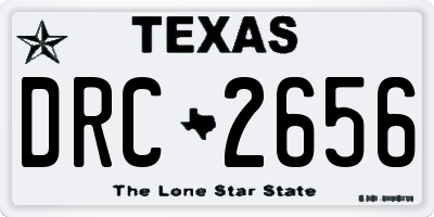 TX license plate DRC2656