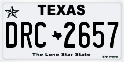 TX license plate DRC2657