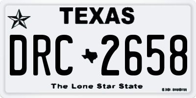 TX license plate DRC2658