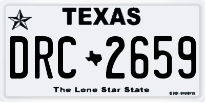 TX license plate DRC2659