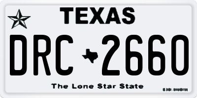 TX license plate DRC2660