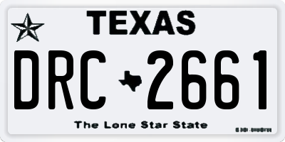 TX license plate DRC2661