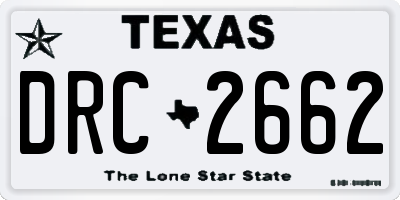 TX license plate DRC2662