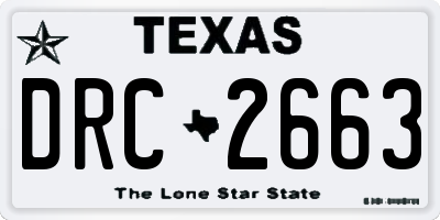 TX license plate DRC2663