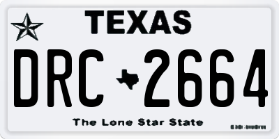 TX license plate DRC2664