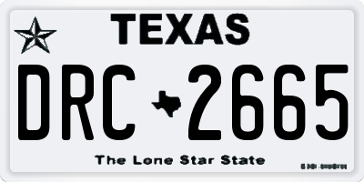 TX license plate DRC2665