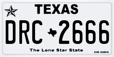 TX license plate DRC2666