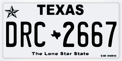 TX license plate DRC2667