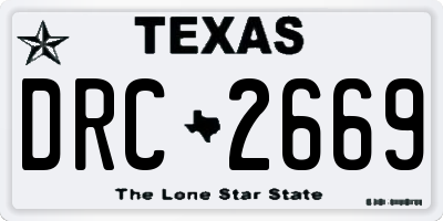 TX license plate DRC2669