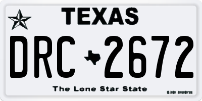 TX license plate DRC2672