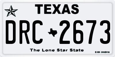 TX license plate DRC2673