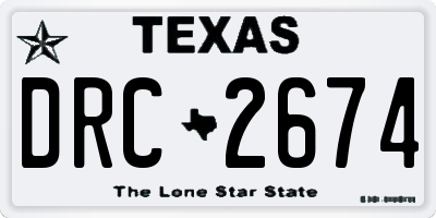 TX license plate DRC2674