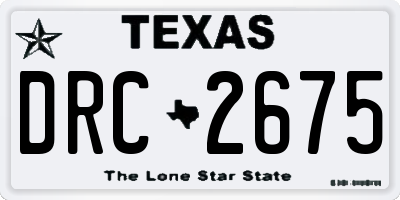 TX license plate DRC2675