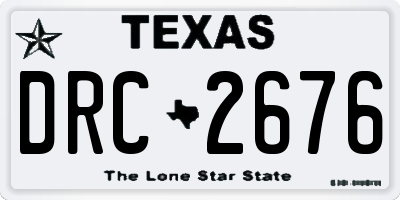 TX license plate DRC2676