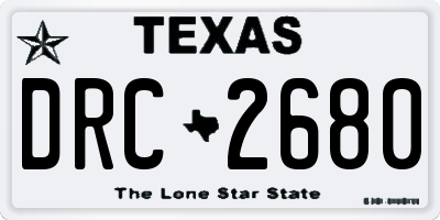 TX license plate DRC2680