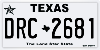 TX license plate DRC2681