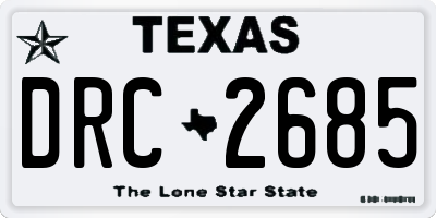 TX license plate DRC2685