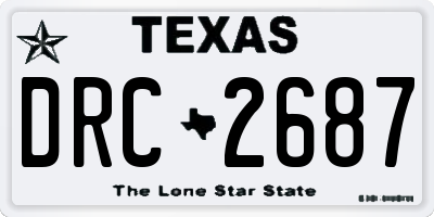 TX license plate DRC2687