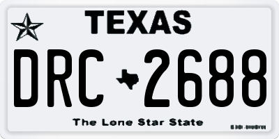 TX license plate DRC2688