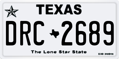 TX license plate DRC2689