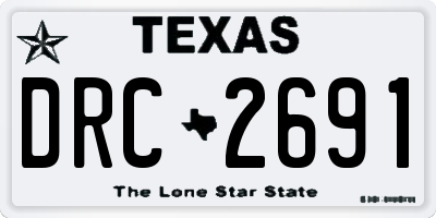 TX license plate DRC2691