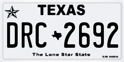 TX license plate DRC2692